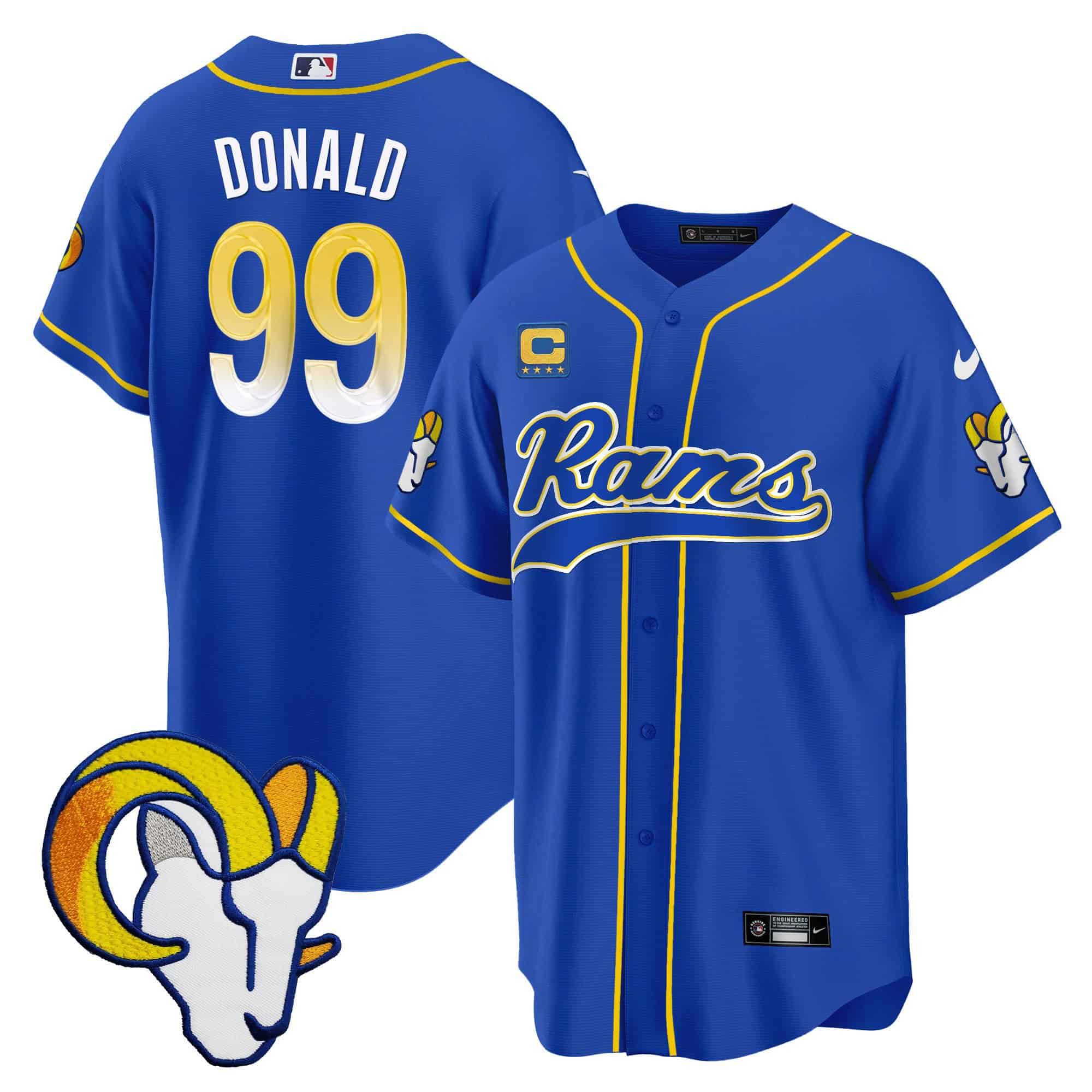 Men Los Angeles Rams #99 Donald Blue 2024 Nike Baseball NFL Jersey style 1->indianapolis colts->NFL Jersey